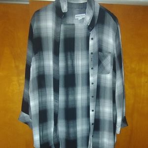 Black plaid button up shirt